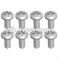 Wltoys A303 Parts-Round head machine screws(M2.5X10 PM D4)-8pcs,1/12 Wltoys A303 RC Car Spare Parts Replacement Accessories